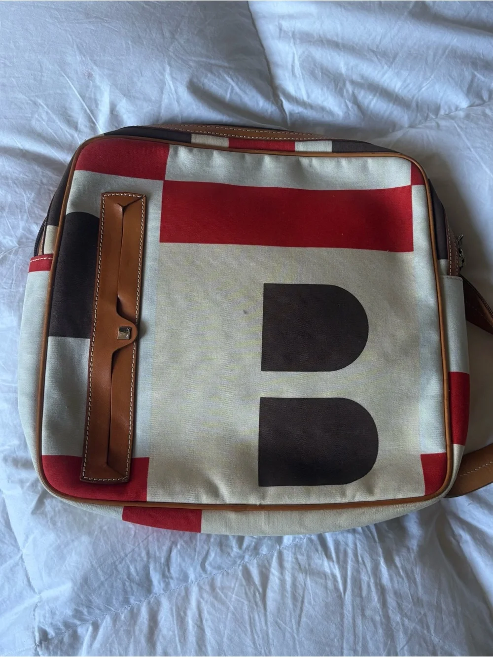 Bally Backpack Leather Canvas Vintage